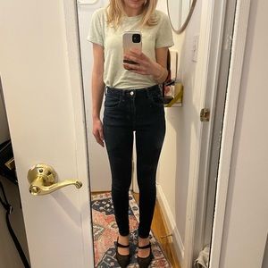 Guess Super High Rise Dark Wash Skinny Jeans